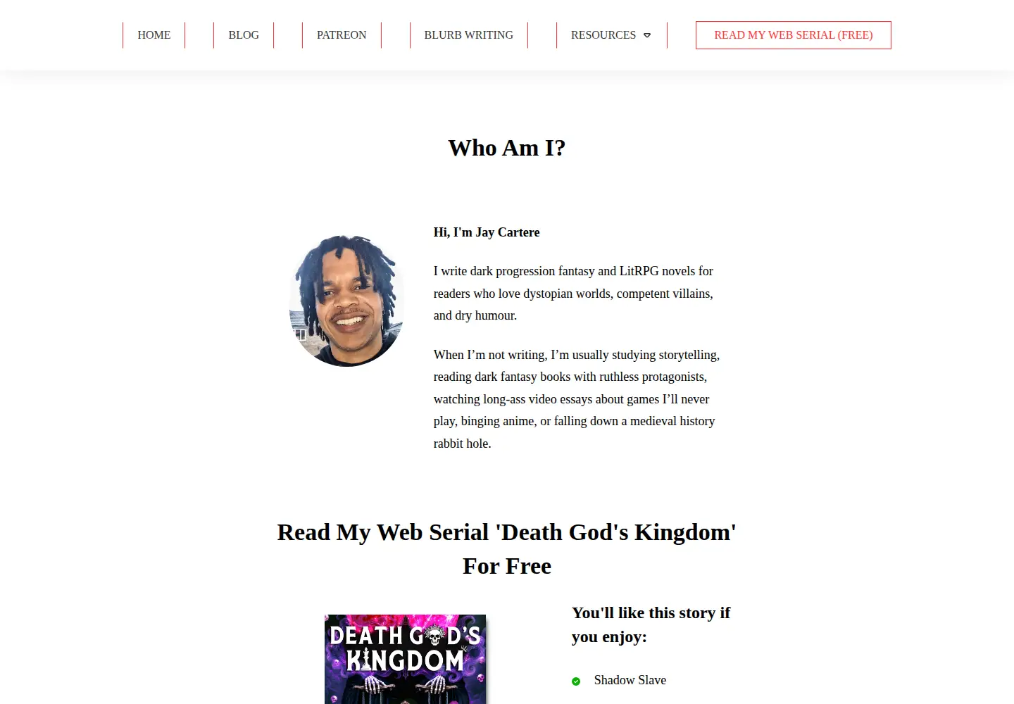 Screenshot of jaycartere.com