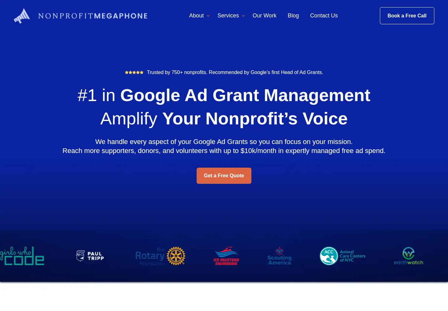 Screenshot of nonprofitmegaphone.com