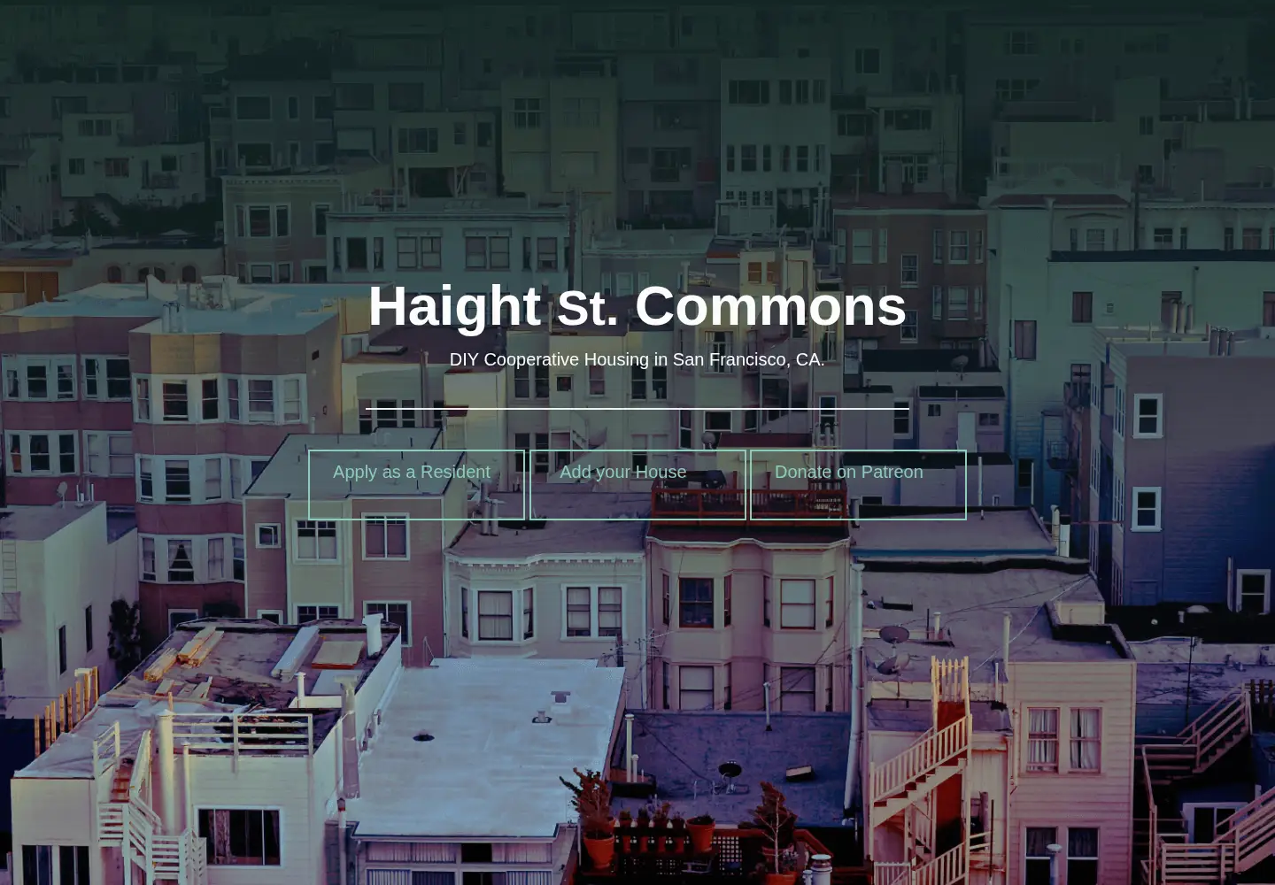 Captured homepage of haight-st-commons.org in the current scan