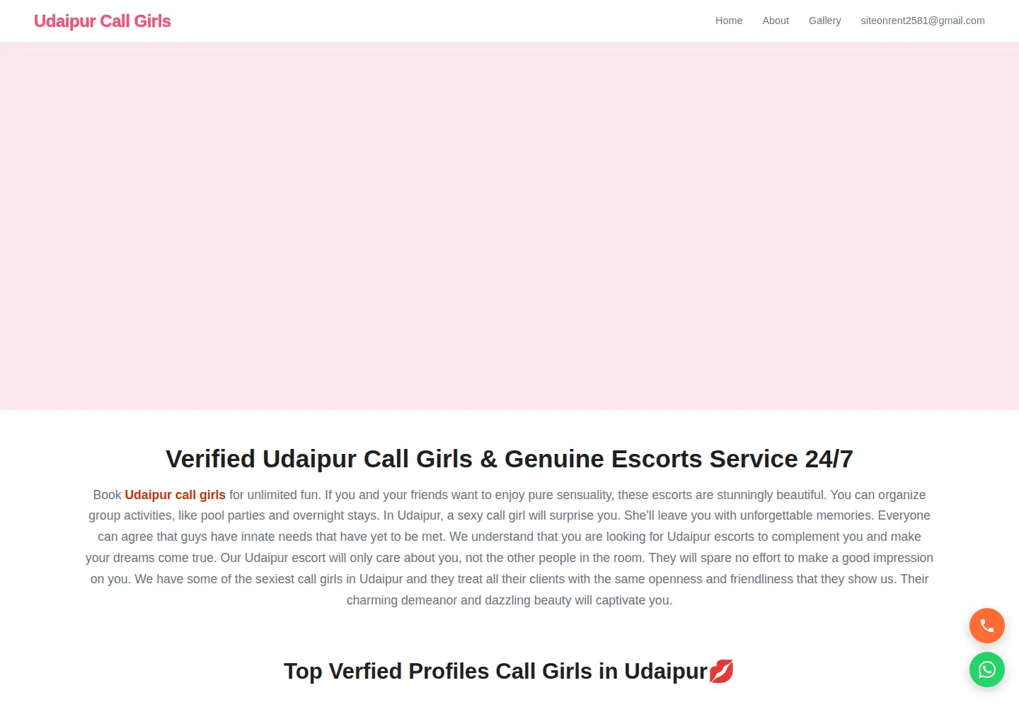 Captured homepage of udaipurnytcallgirl.in in the current scan