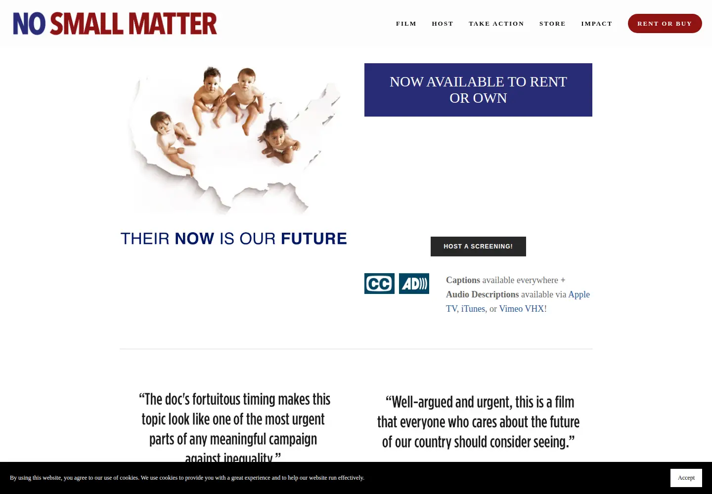 Screenshot of nosmallmatter.com