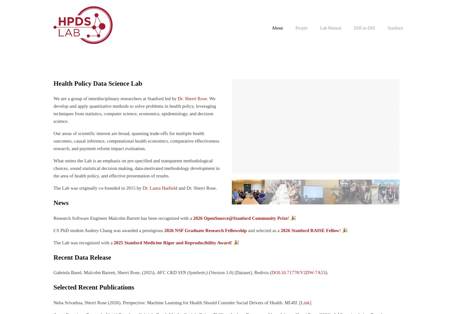 Screenshot of healthpolicydatascience.org