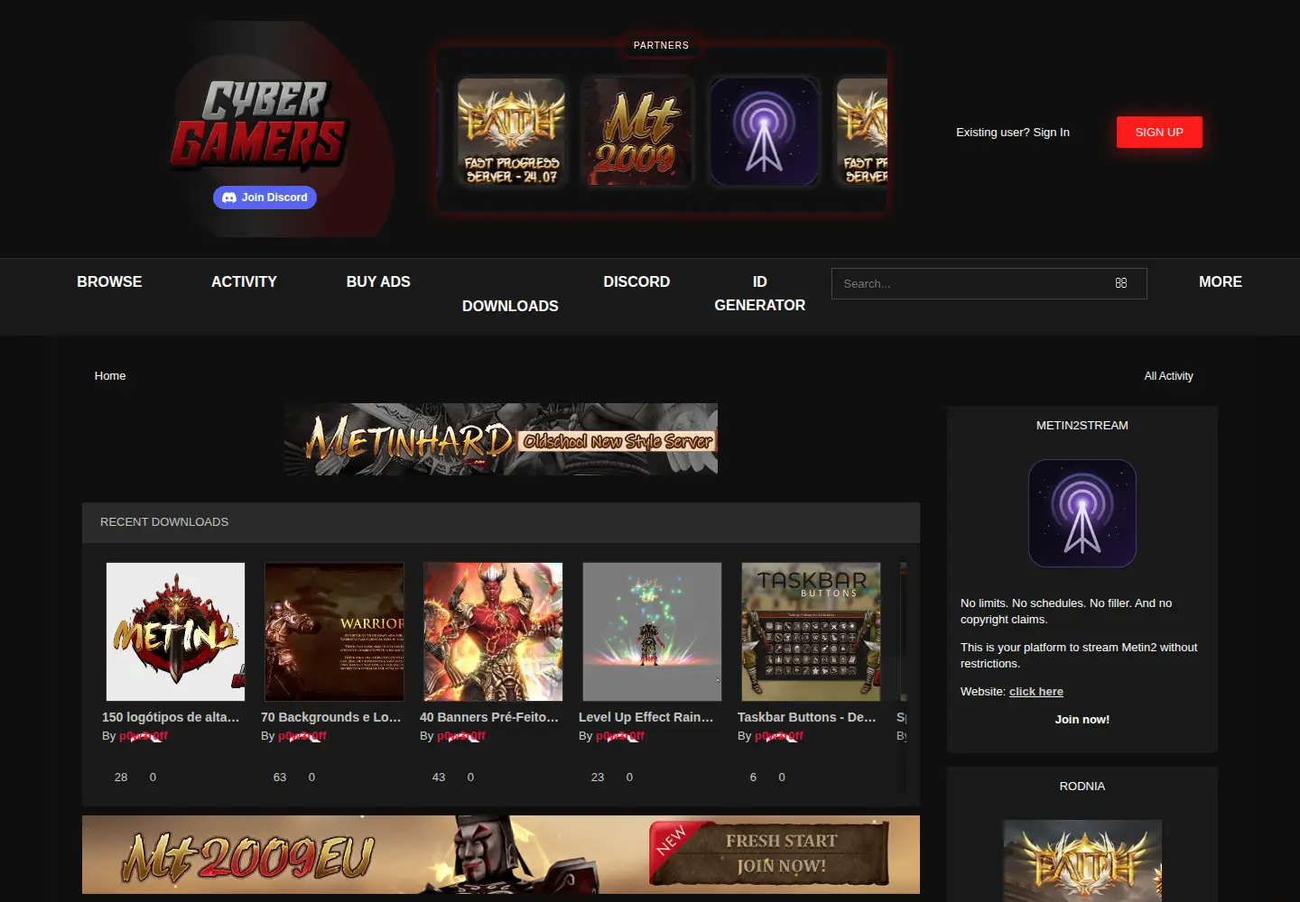 Screenshot of cyber-gamers.org