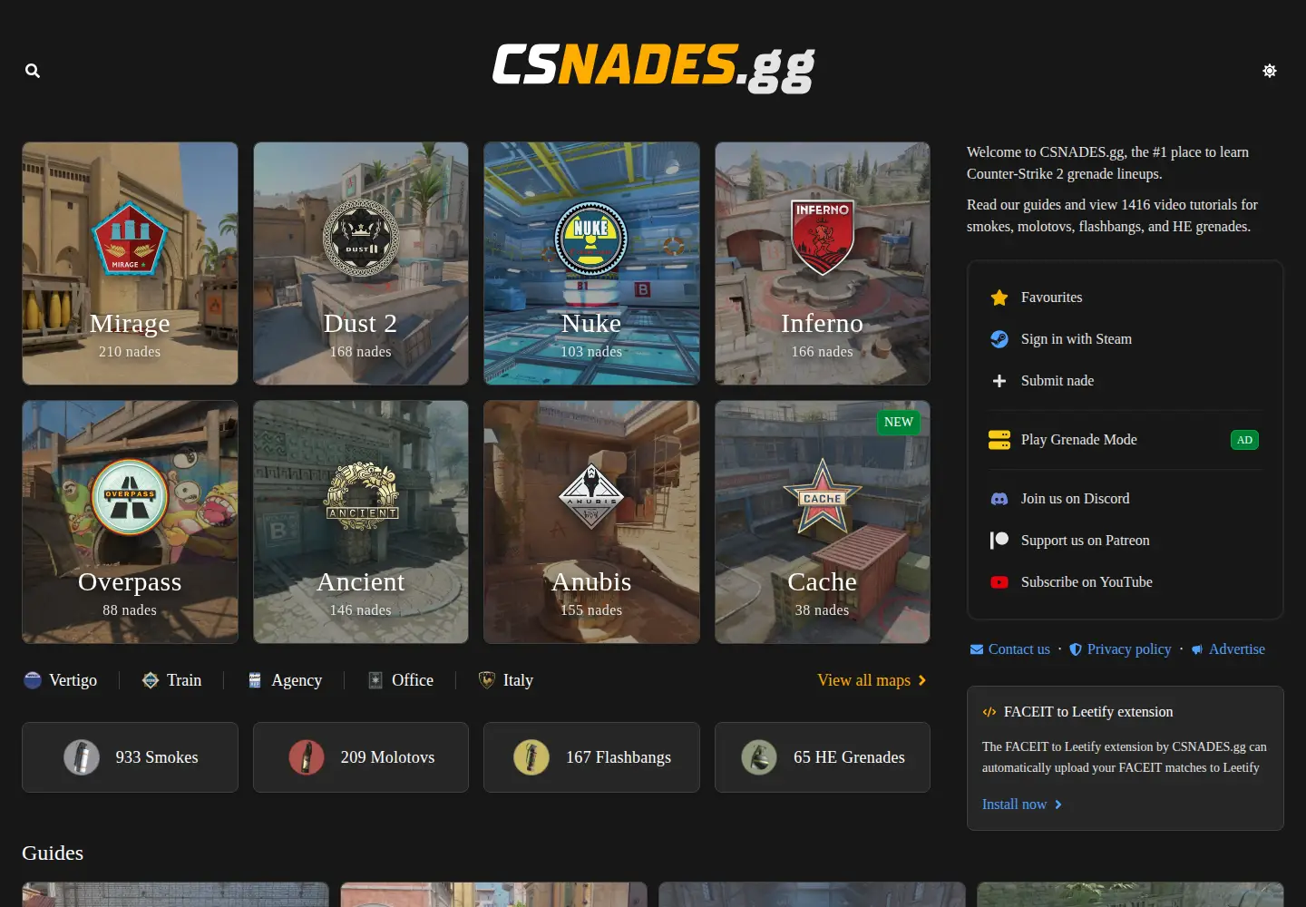 Screenshot of csnades.gg
