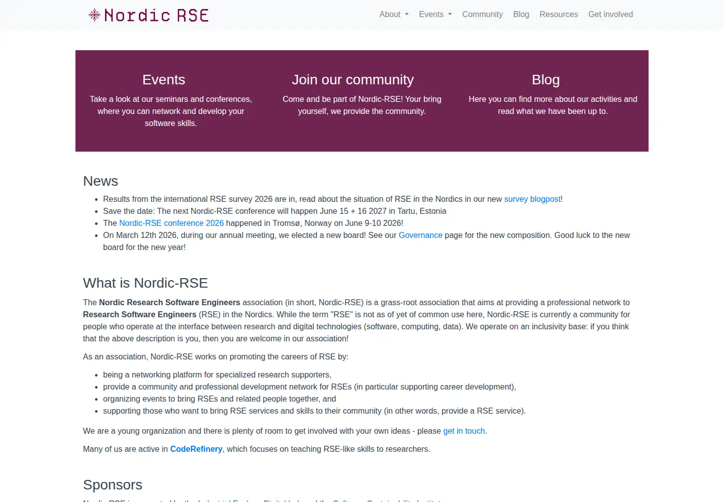 Screenshot of nordic-rse.org