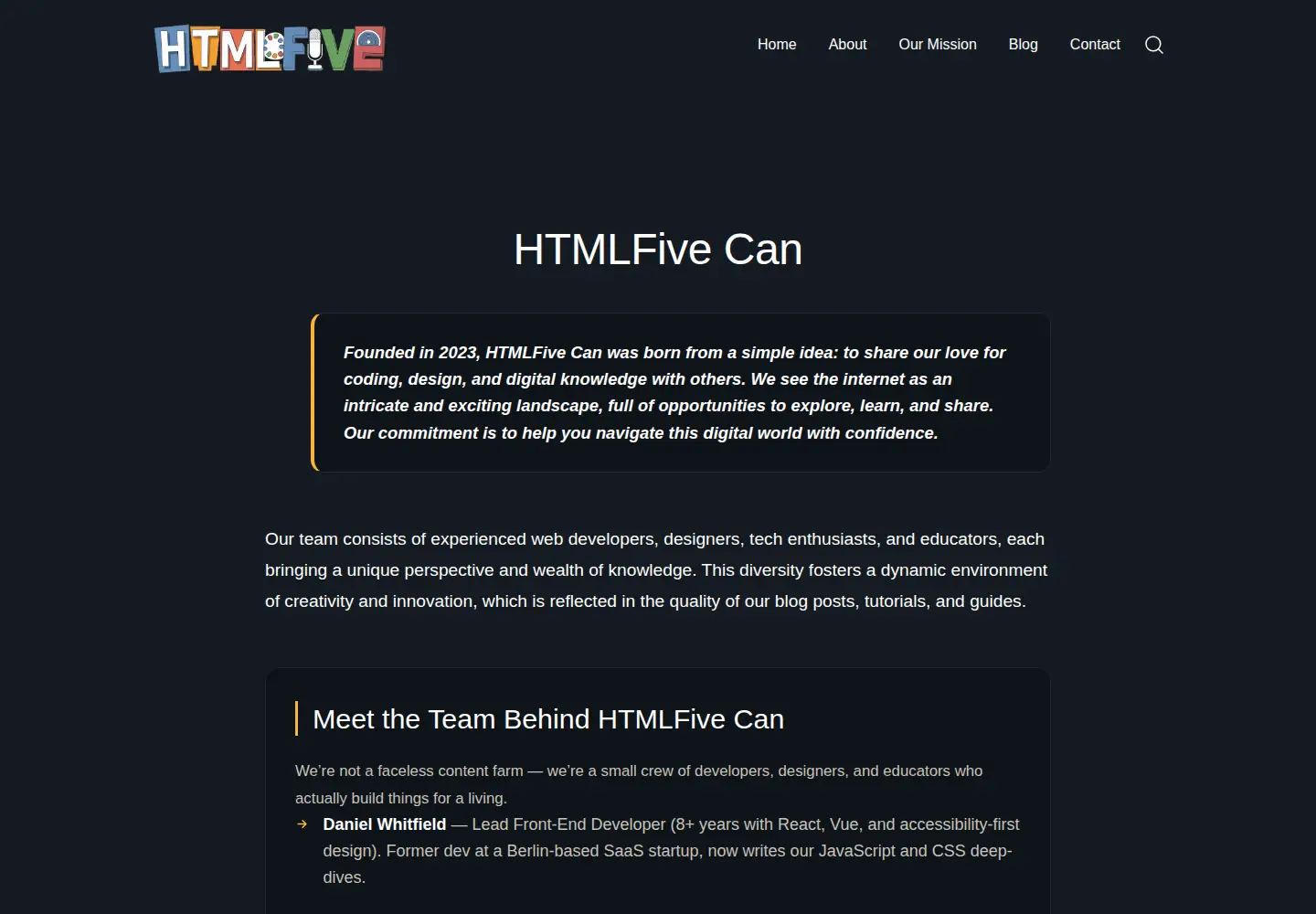 Screenshot of htmlfivecan.com