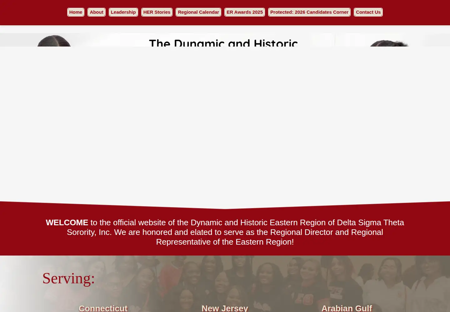 Captured homepage of easternregiondst.org in the current scan