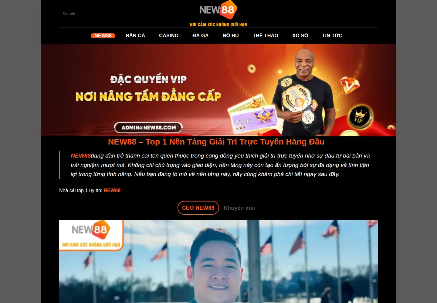 Captured homepage of new88.farm in the current scan
