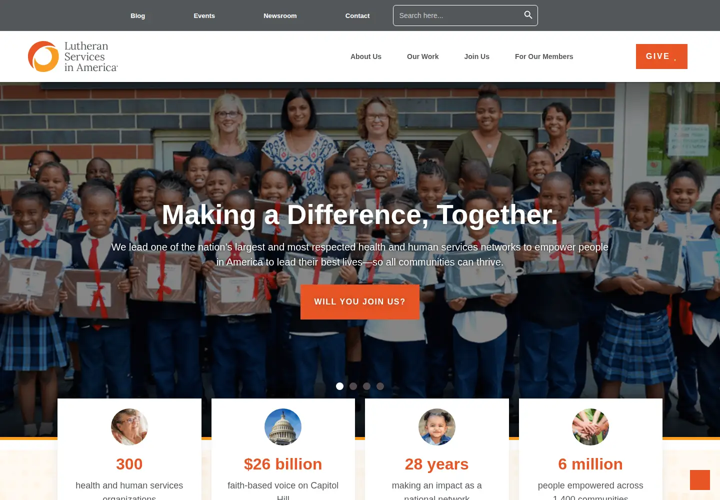 Screenshot of lutheranservices.org