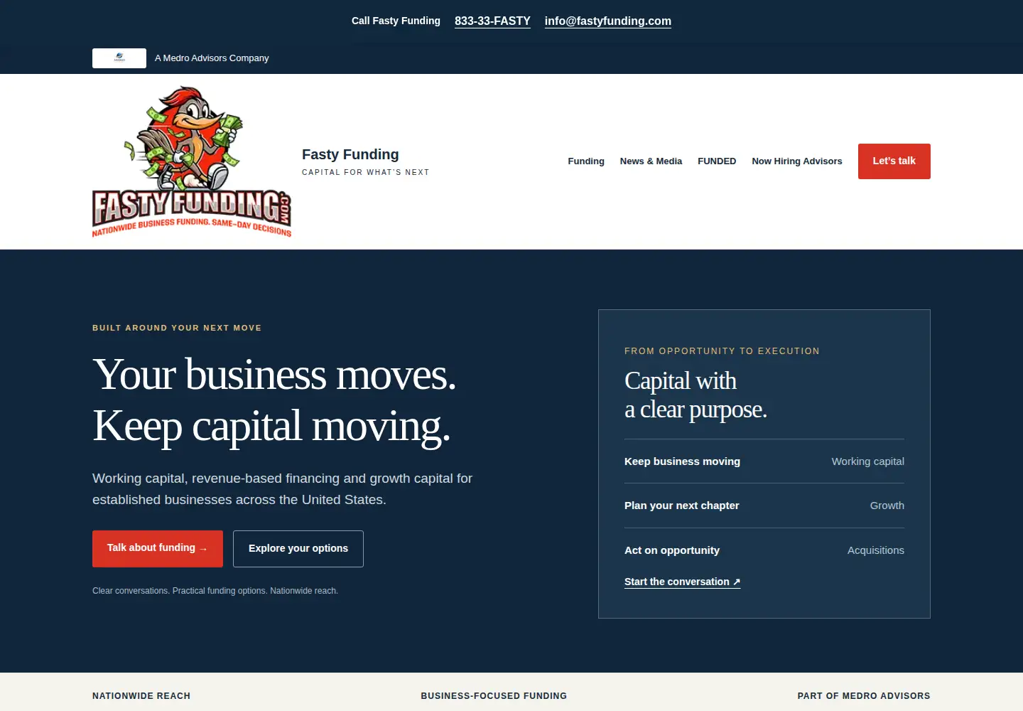 Captured homepage of fastyfunding.com in the current scan
