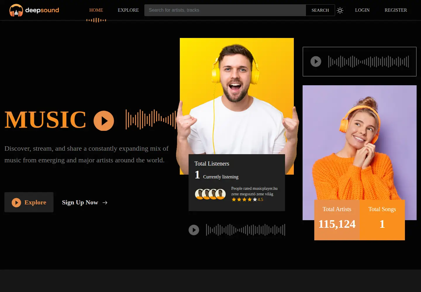 Screenshot of musicplayer.hu