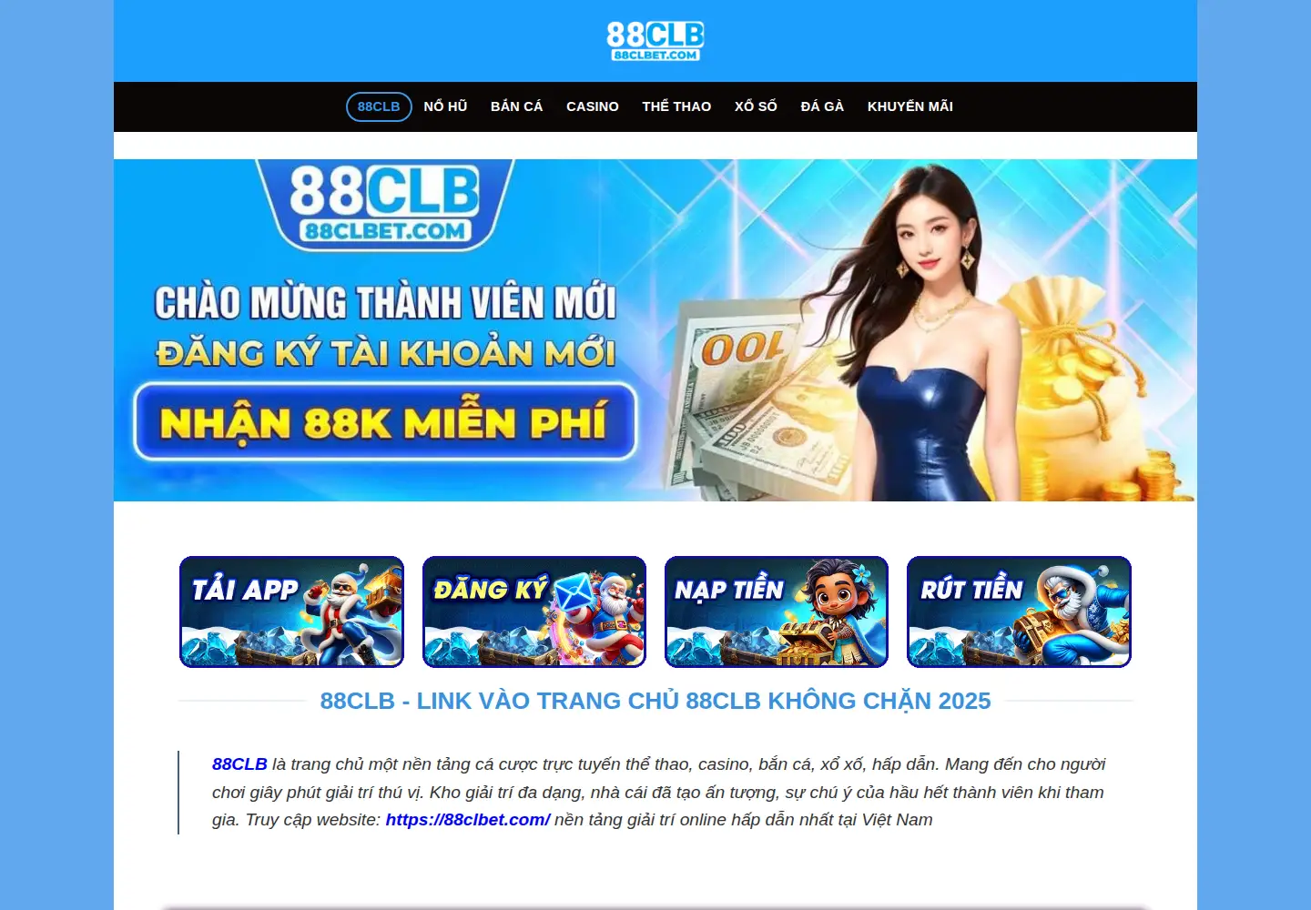 Captured homepage of 88clbet.com in the current scan