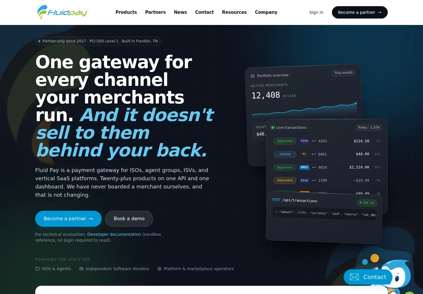 Screenshot of fluidpay.com