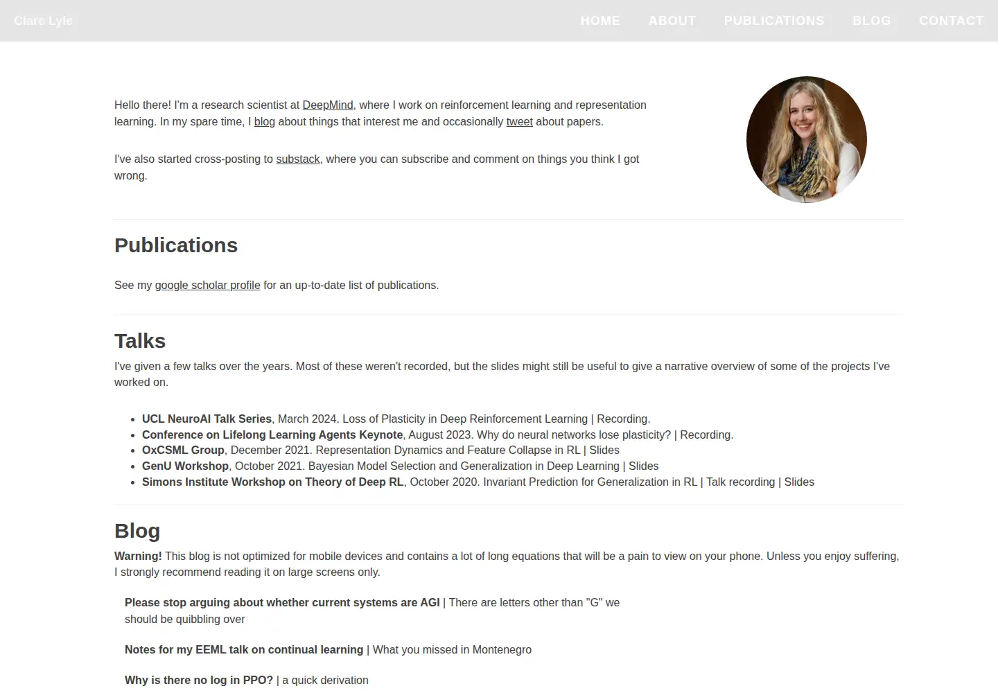 Screenshot of clarelyle.com