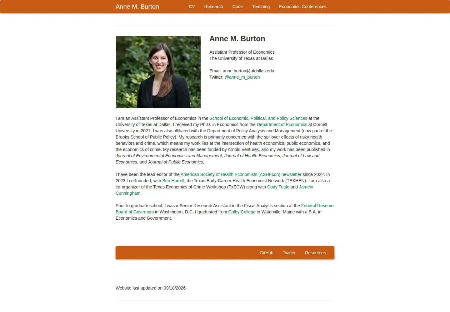 Screenshot of annemburton.com