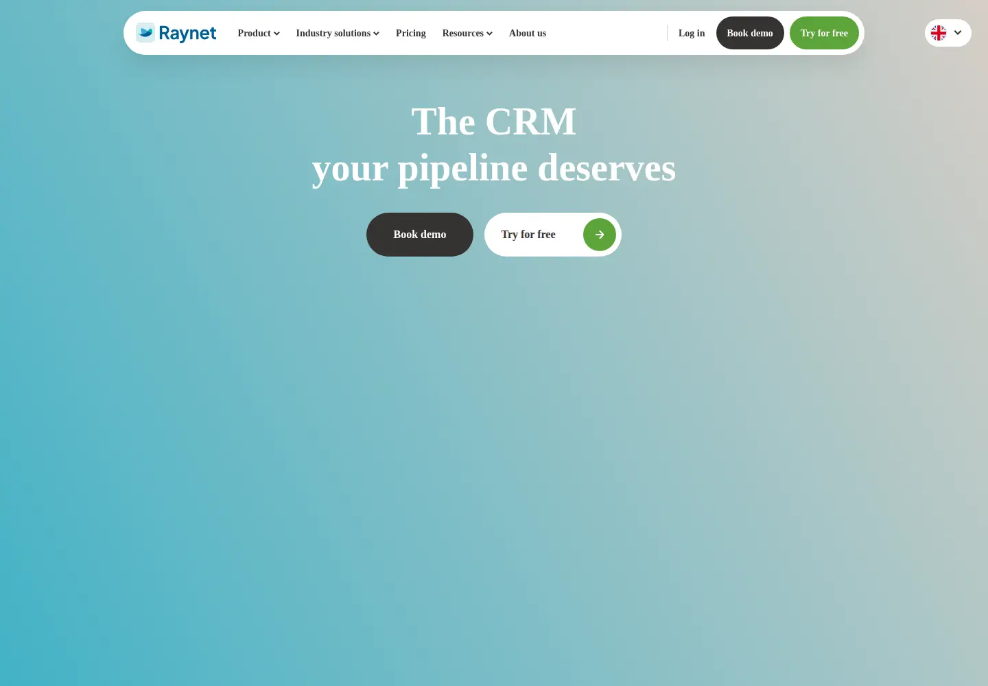 Screenshot of raynetcrm.com