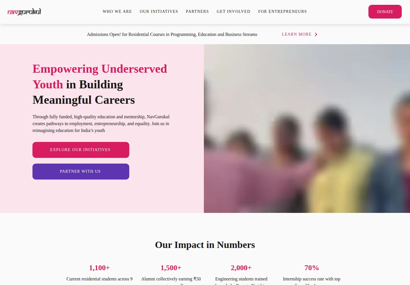 Screenshot of navgurukul.org