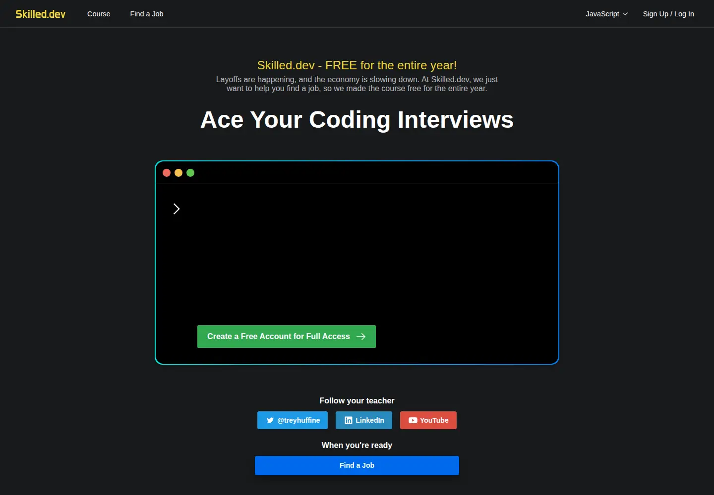 Screenshot of skilled.dev