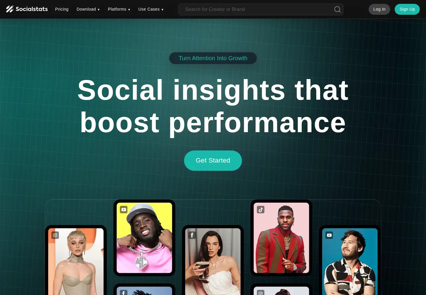 Captured homepage of socialstats.com in the current scan