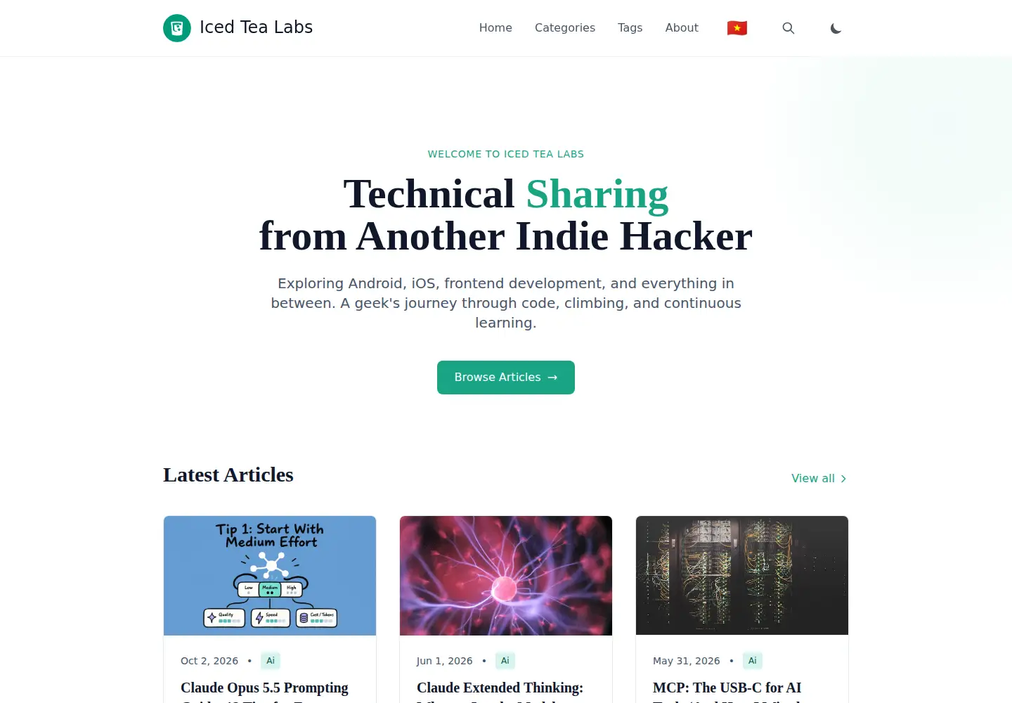 Screenshot of icedtealabs.com