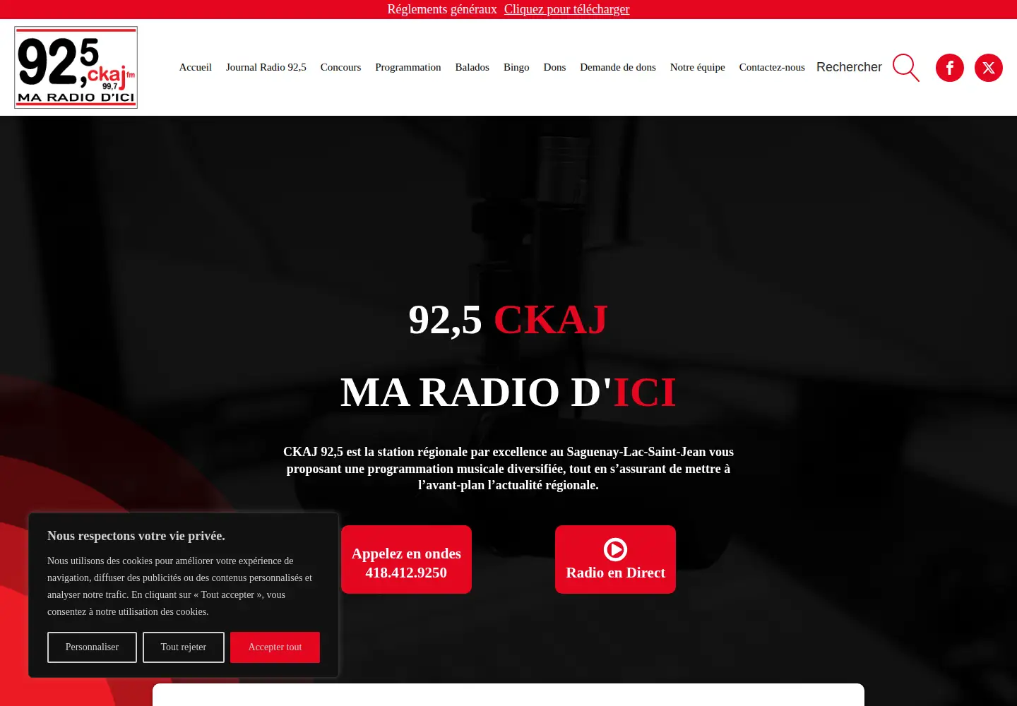 Captured homepage of ckaj.org in the current scan
