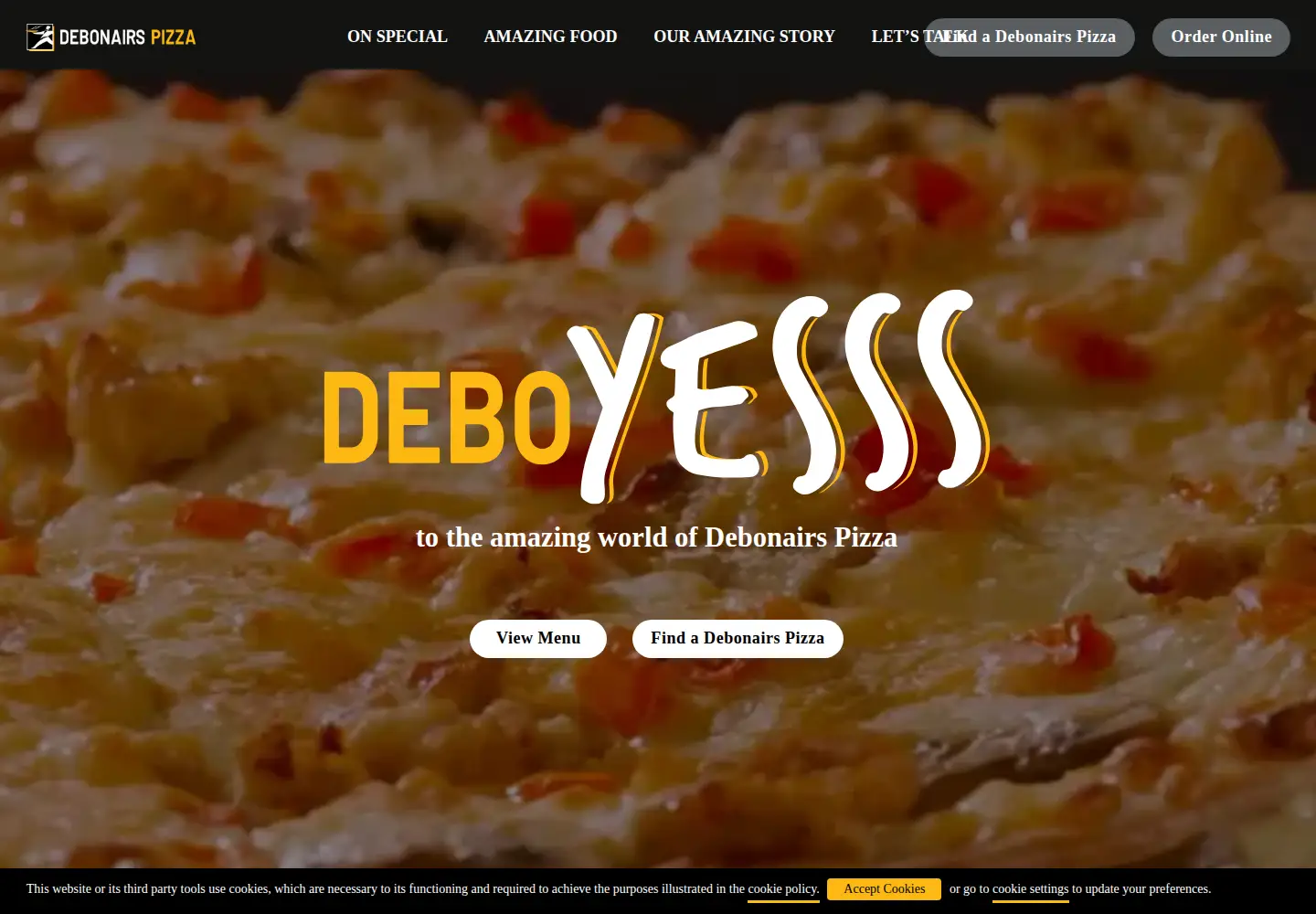 Screenshot of debonairspizza.co.za