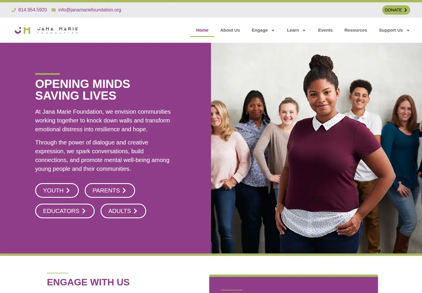 Screenshot of janamariefoundation.org