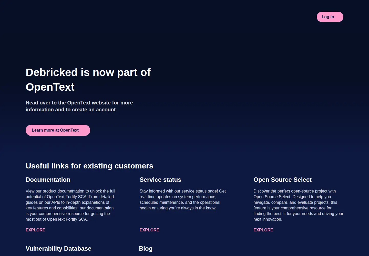 Screenshot of debricked.com