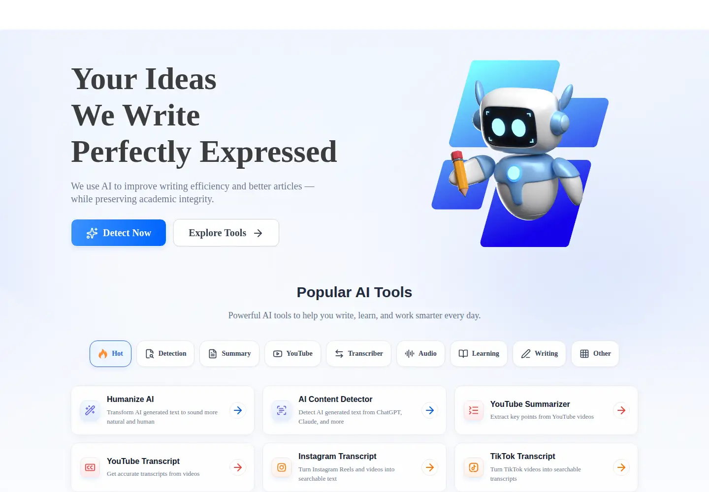 Captured homepage of decopy.ai in the current scan