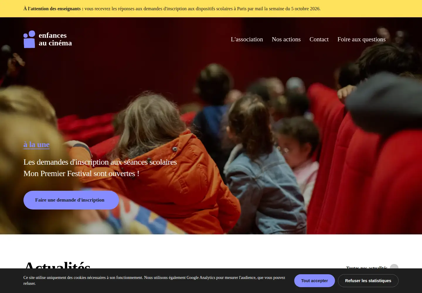 Screenshot of enfancesaucinema.net