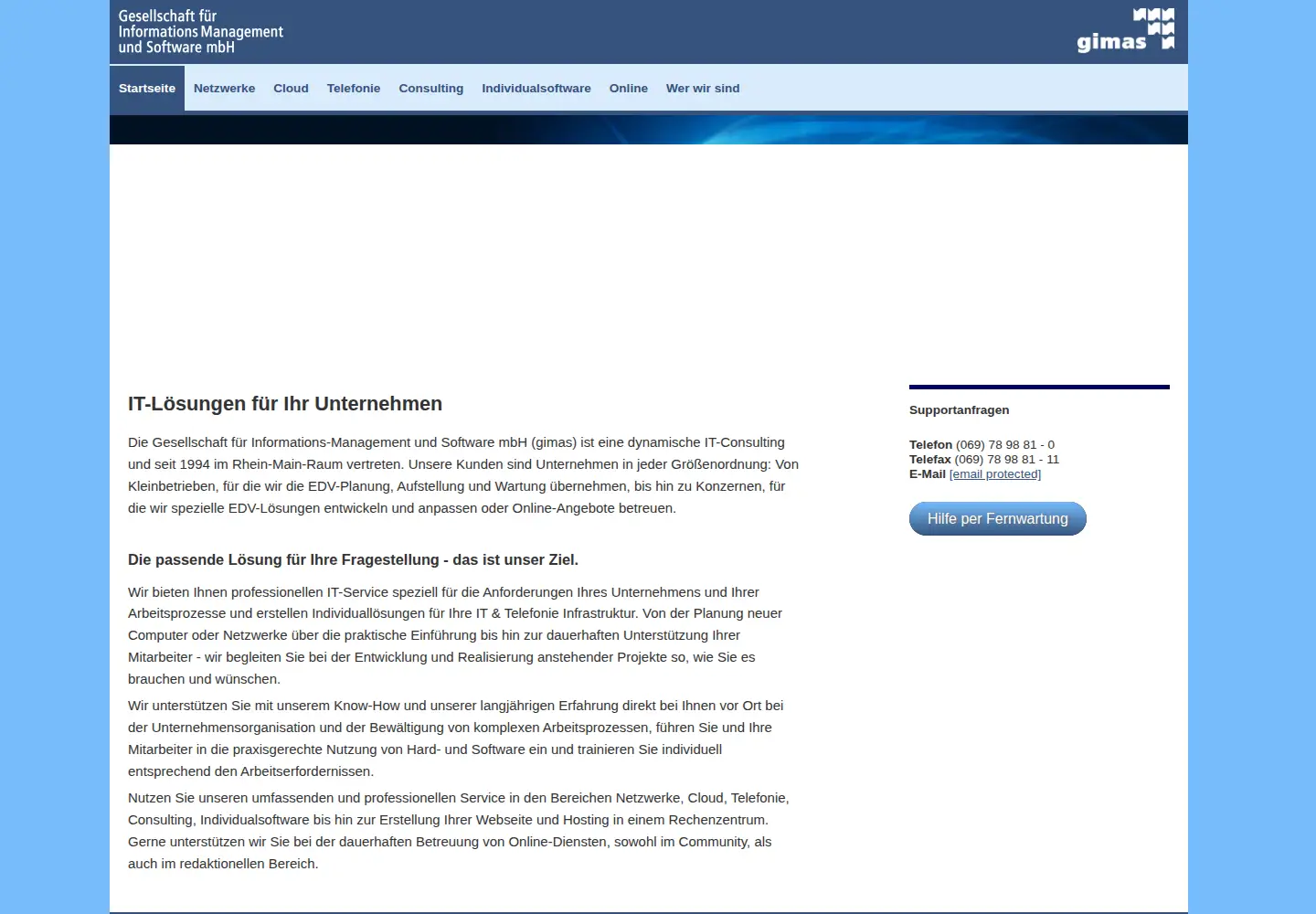 Screenshot of gimas.net