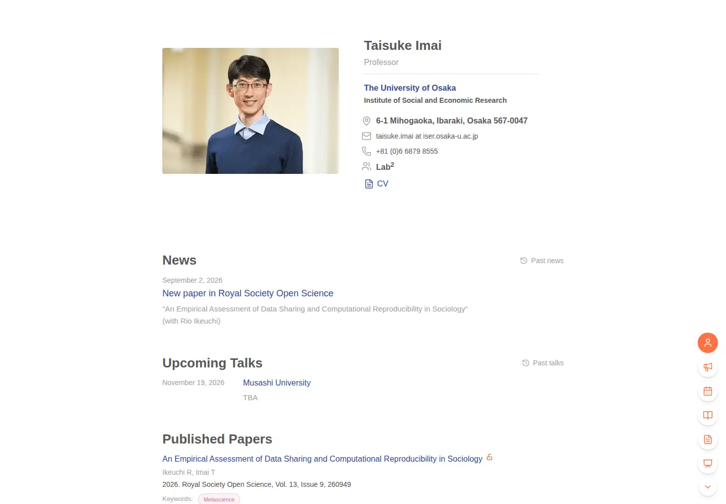 Captured homepage of taisukeimai.com in the current scan