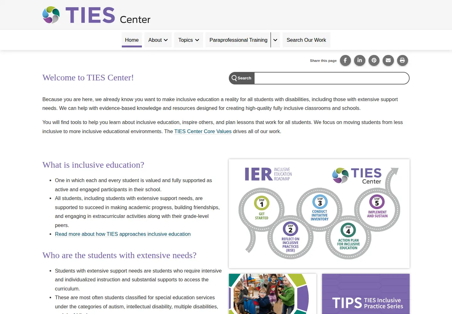 Screenshot of tiescenter.org