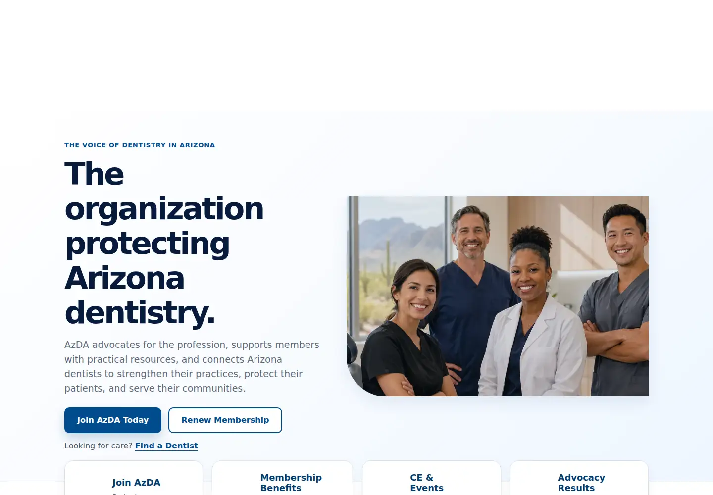 Captured homepage of azda.org in the current scan