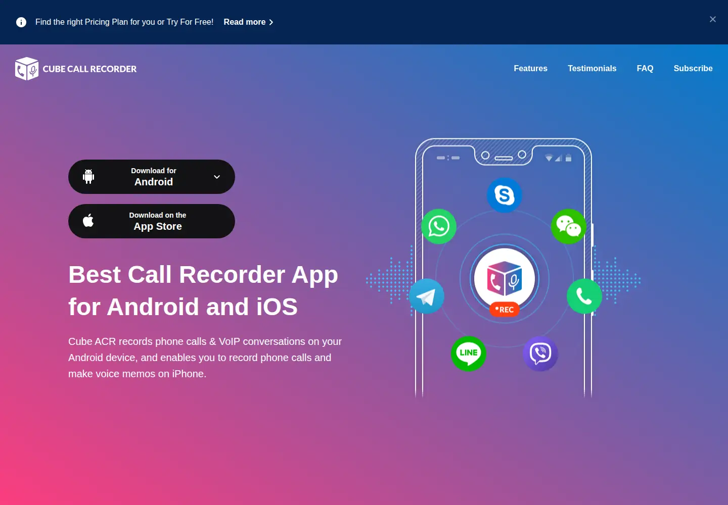 Captured homepage of cubeacr.app in the current scan