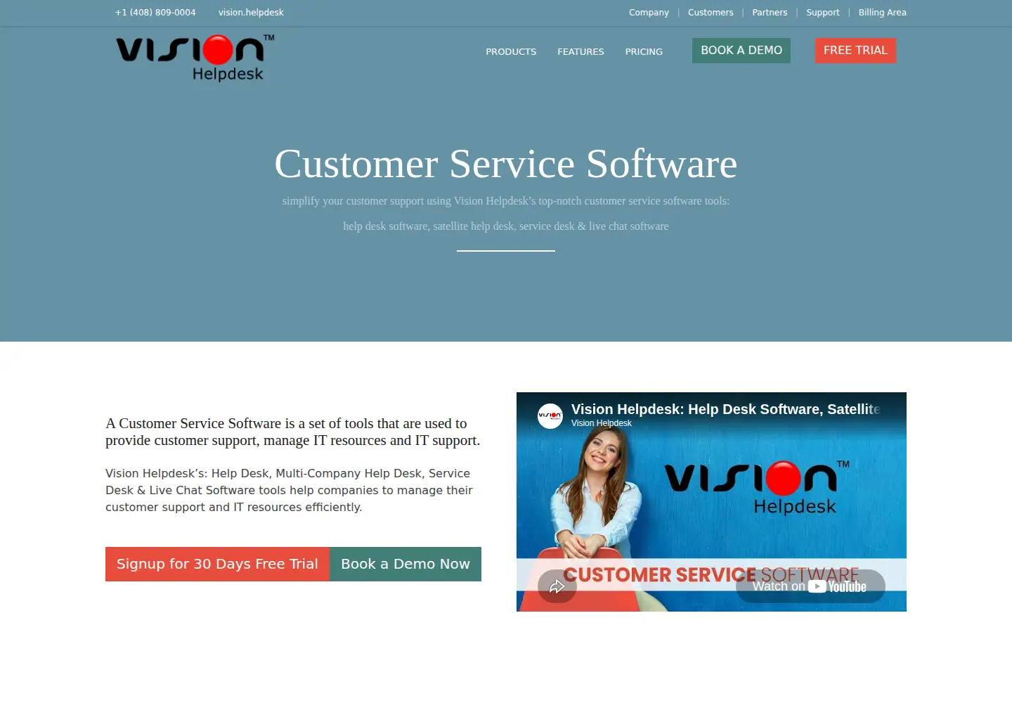 Screenshot of visionhelpdesk.com