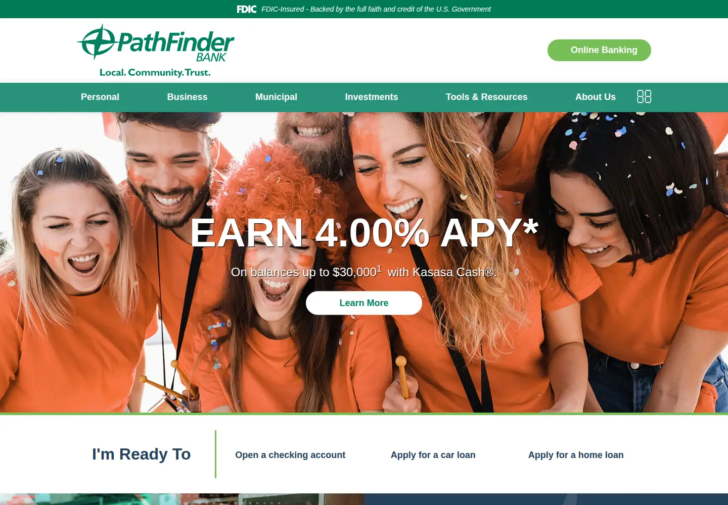 Screenshot of pathfinderbank.com