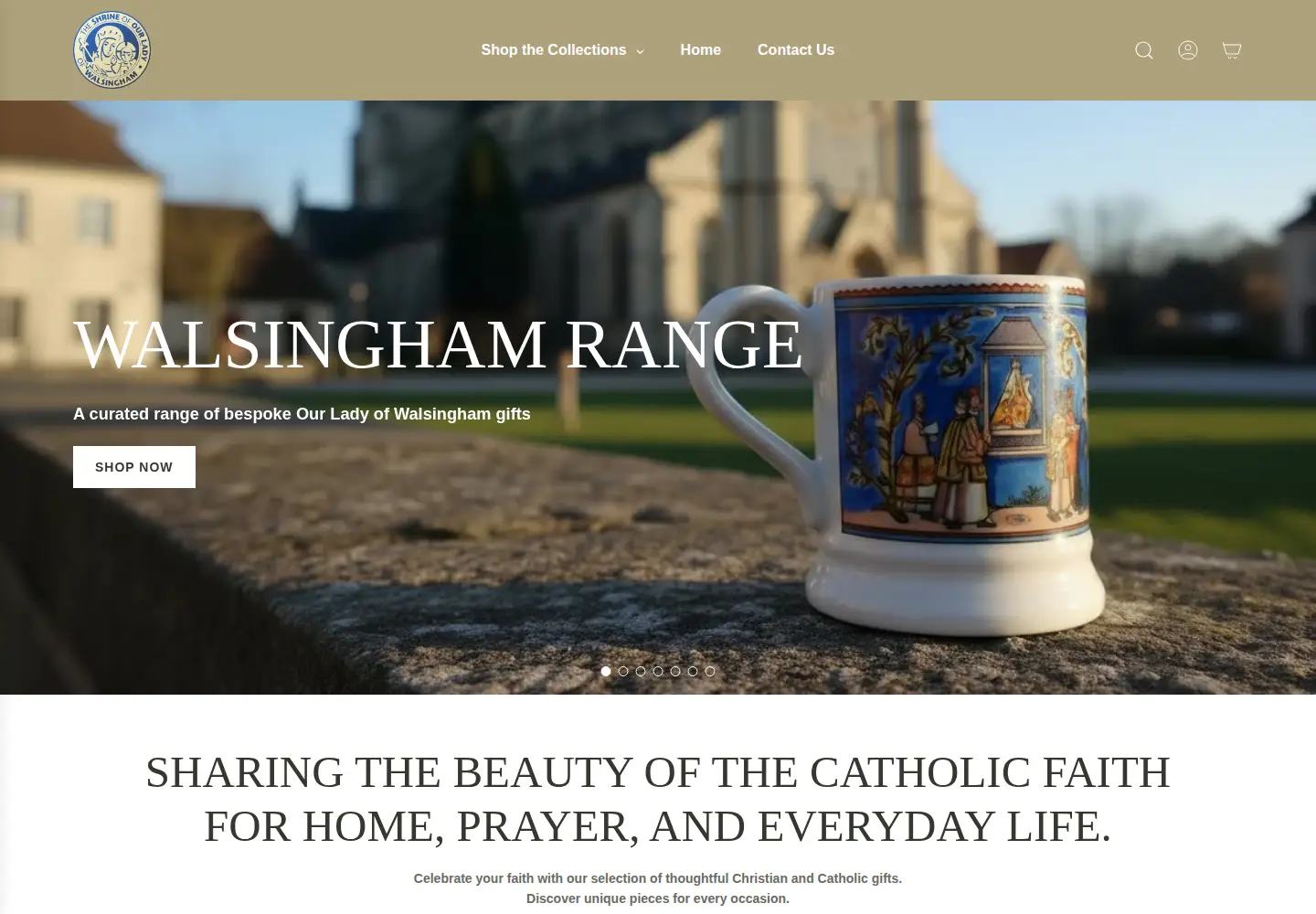 Screenshot of shrineshoponline.co.uk
