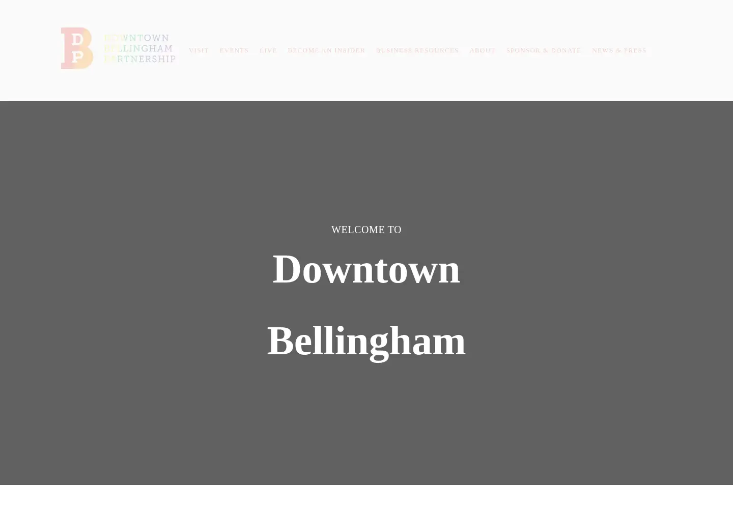 Captured homepage of downtownbellingham.com in the current scan