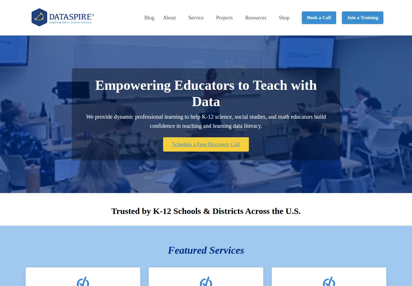 Captured homepage of dataspire.org in the current scan
