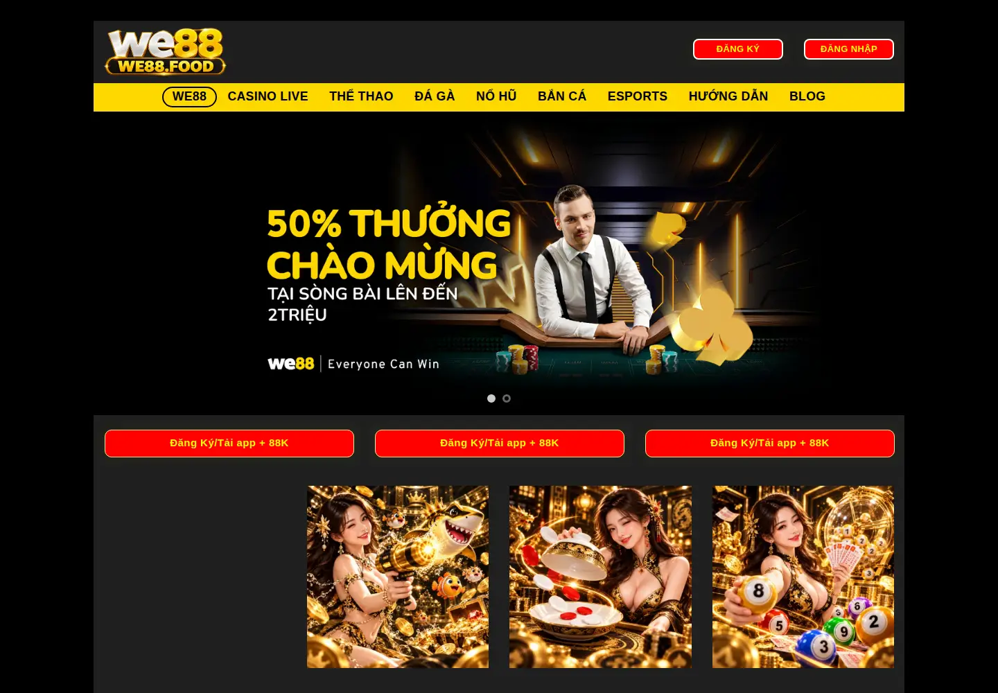 Screenshot of we88.food