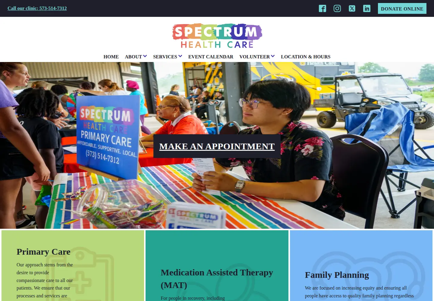 Screenshot of spectrumhealthcare.org