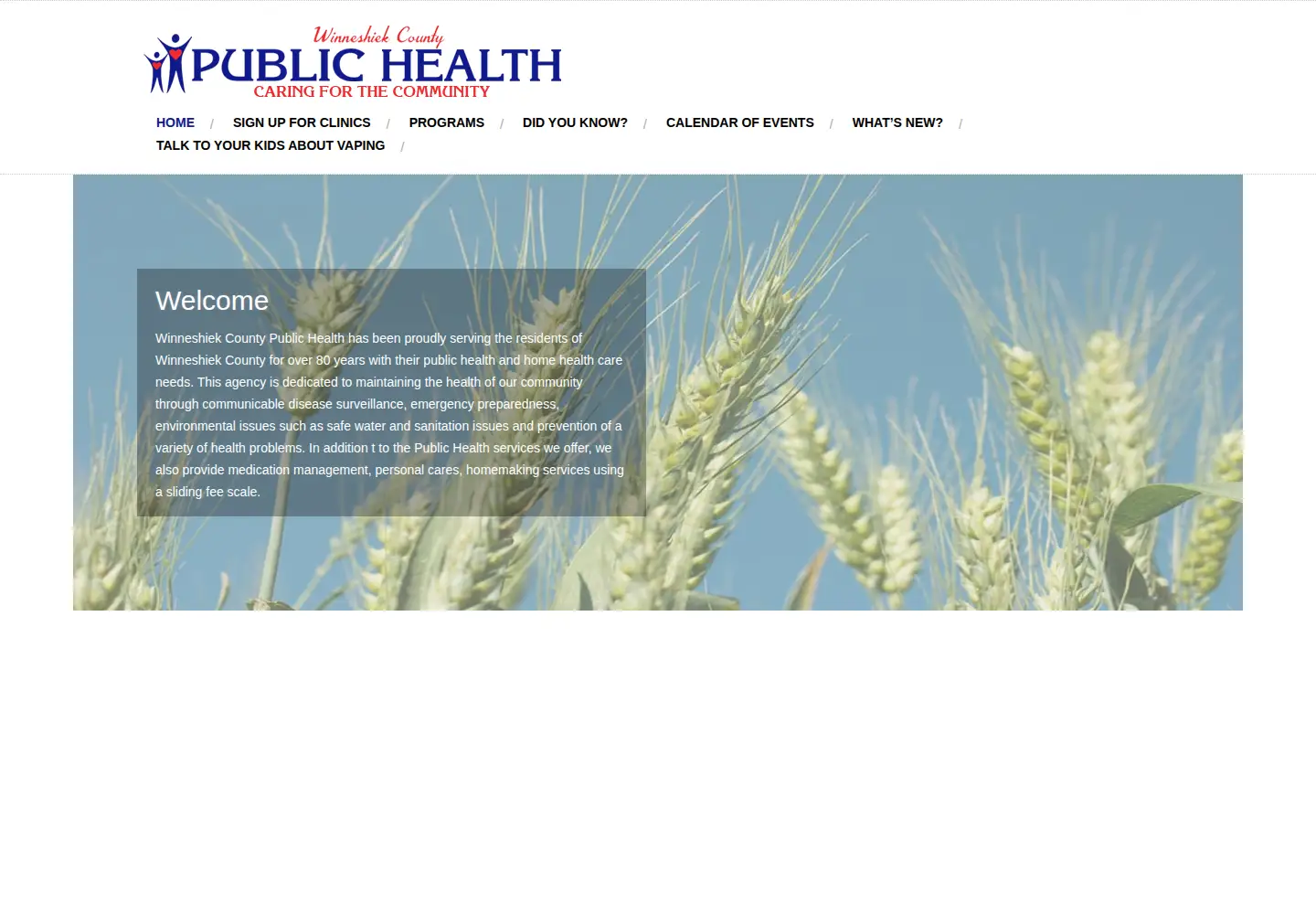 Screenshot of winneshiekhealth.org