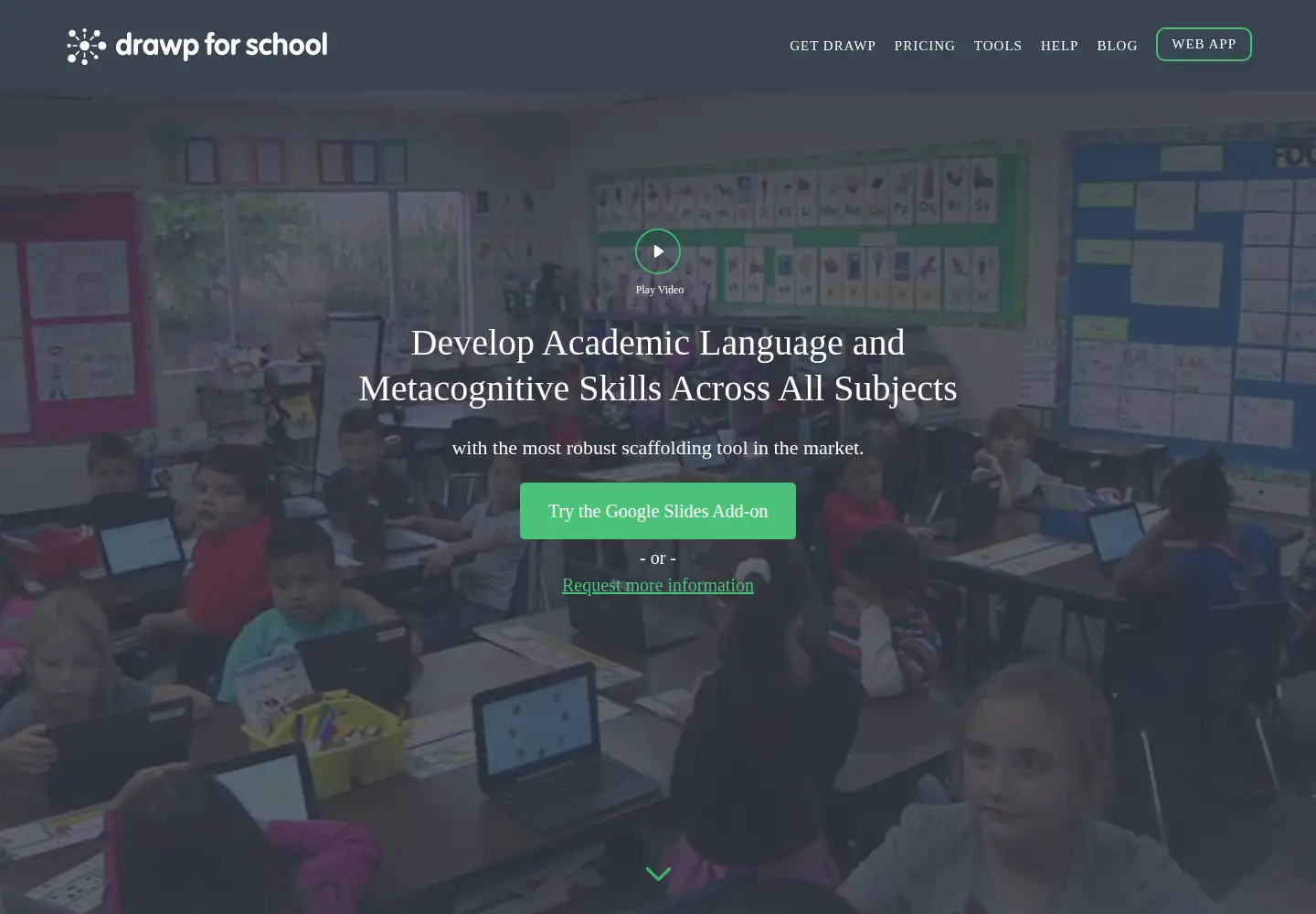 Captured homepage of drawpforschool.com in the current scan