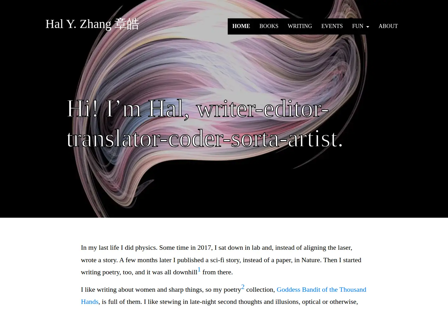 Screenshot of halyzhang.com