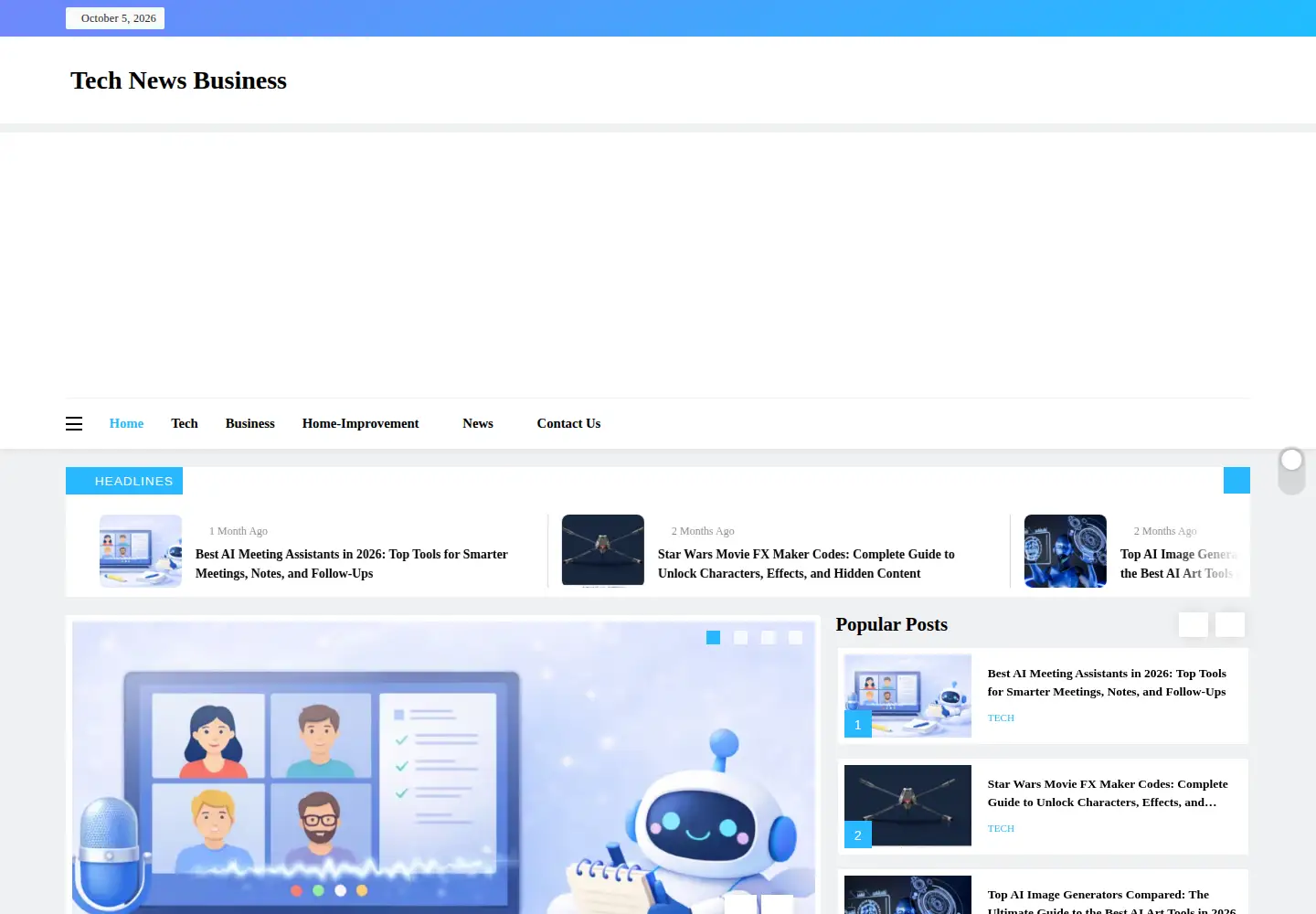 Captured homepage of technewsbusiness.com in the current scan