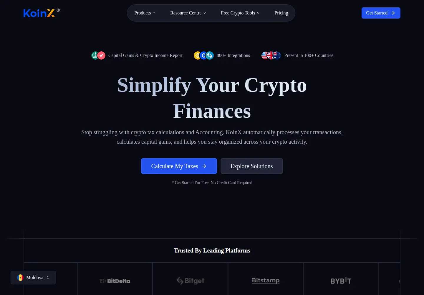 Screenshot of koinx.com