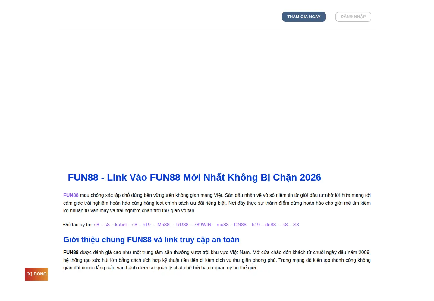 Captured homepage of fun88alf.com in the current scan