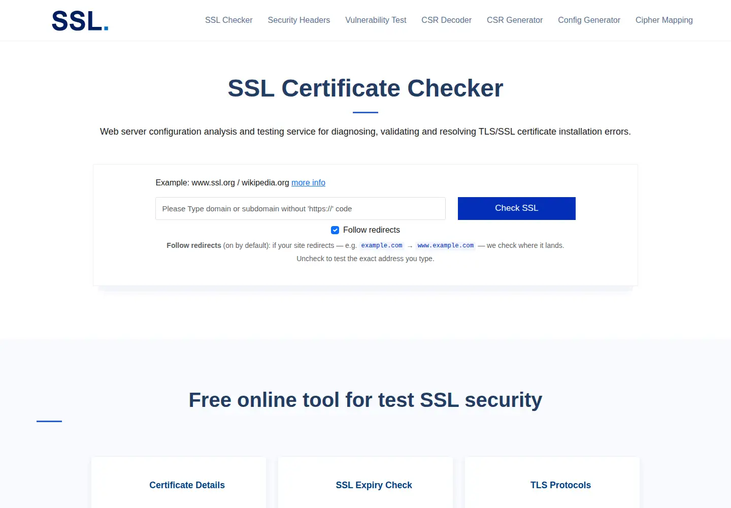 Screenshot of ssl.org