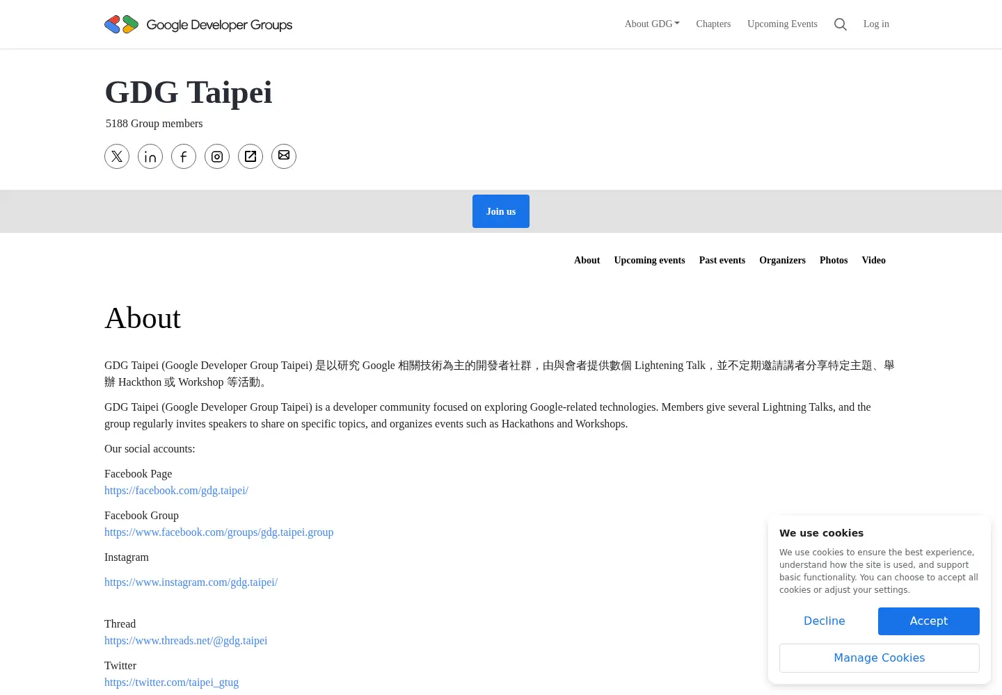 Screenshot of gdg-taipei.org